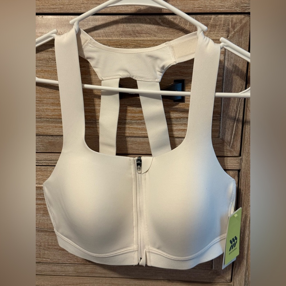All in Motion Off-White Sports Bra, Size 36B